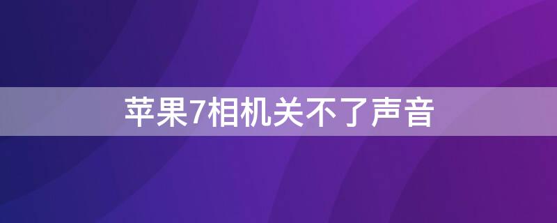 iPhone7相机关不了声音（苹果7怎么关不了拍照声）