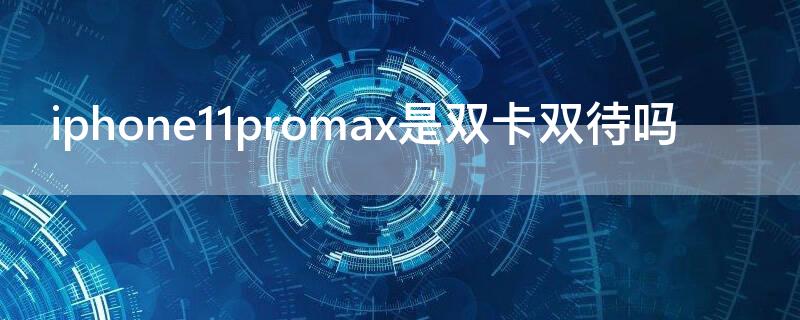 iPhone11promax是双卡双待吗 iphone11promax是双卡双待手机吗?