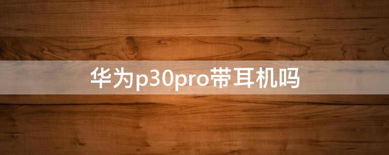 华为p30pro带耳机吗 p30pro自带耳机吗