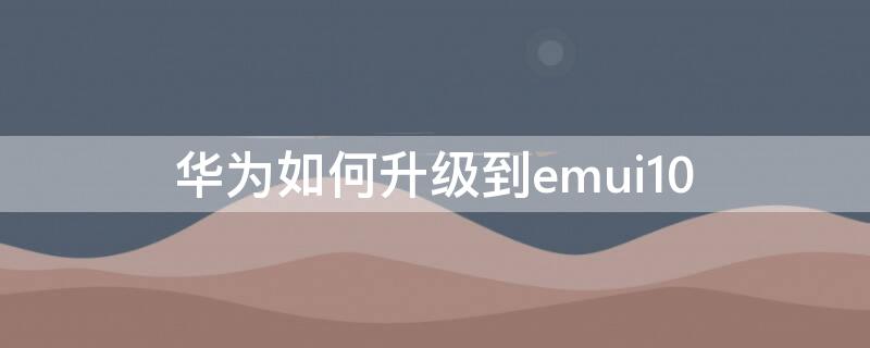 华为如何升级到emui10 华为如何升级到11.0.0180