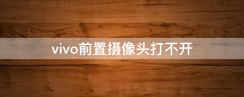 vivo前置摄像头打不开 vivo手机打开前置摄像头失败在哪设置回来