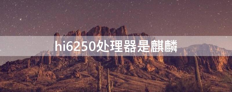 hi6250处理器是麒麟（hi6260处理器是麒麟多少）