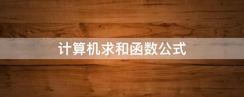 计算机求和函数公式（计算机求和函数公式的使用）