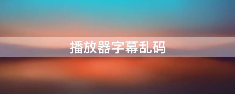播放器字幕乱码 播放器字幕乱码怎么调