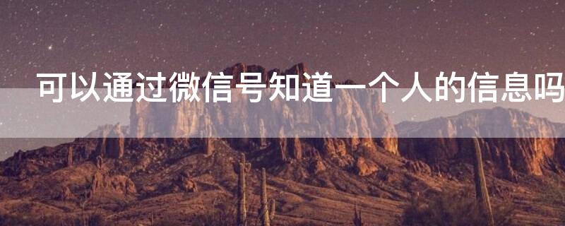 可以通过微信号知道一个人的信息吗（怎么通过微信知道一个人的信息）