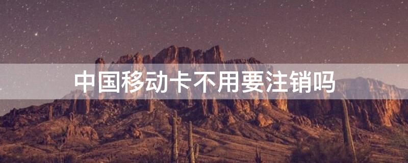 中国移动卡不用要注销吗（移动卡不用要取消吗）