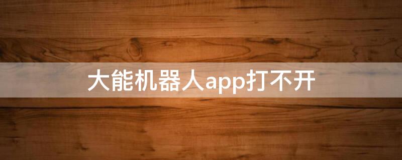 大能机器人app打不开 大能机器人app打不开