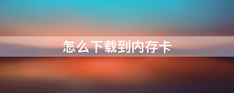 怎么下载到内存卡 OTG怎么下载到内存卡