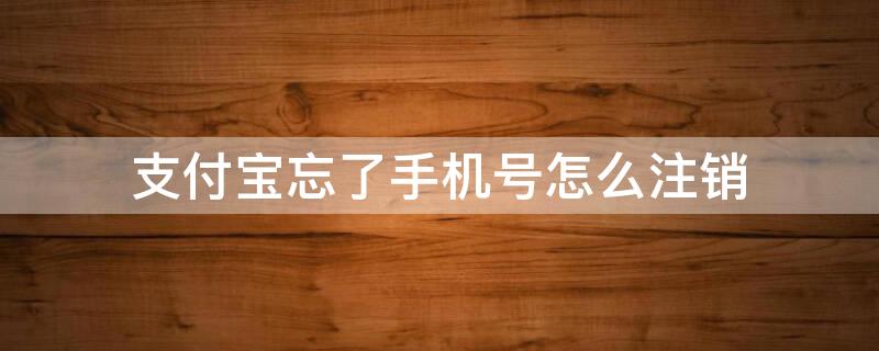 支付宝忘了手机号怎么注销（支付宝忘了手机号怎么注销掉）