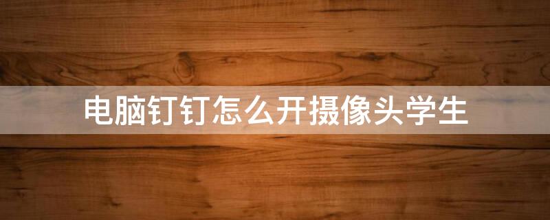 电脑钉钉怎么开摄像头学生 电脑钉钉怎么开摄像头学生会员