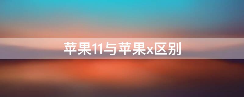 iPhone11与iPhonex区别（iphonex和iphone11区别大吗）