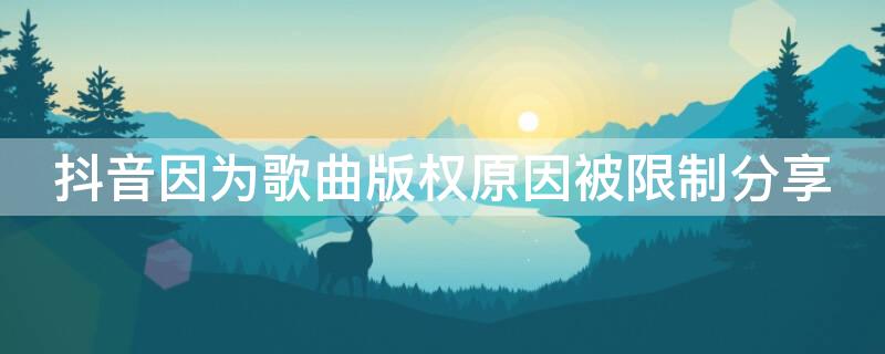 抖音因为歌曲版权原因被限制分享 抖音歌曲版权受限怎么办