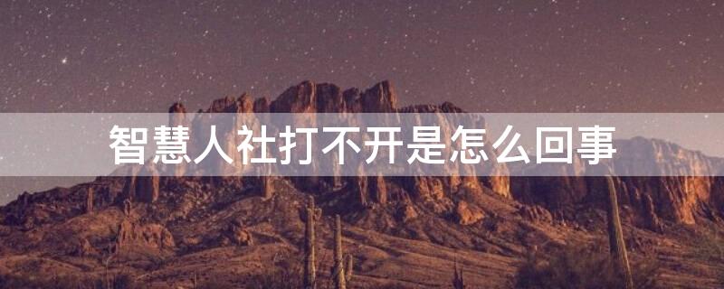 智慧人社打不开是怎么回事 智慧人社打不开什么原因