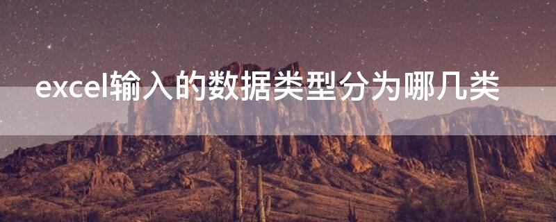 excel输入的数据类型分为哪几类 excel输入的数据类型分为哪几类