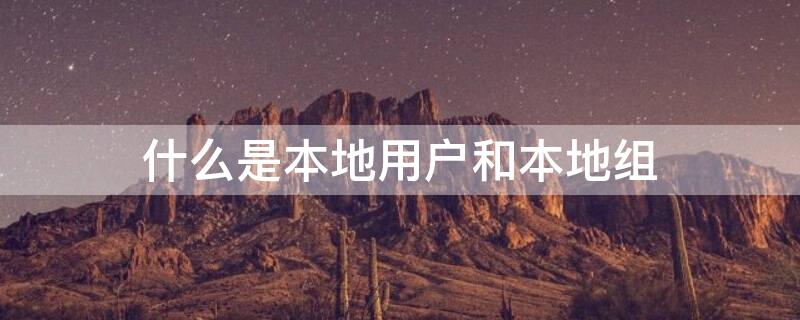 什么是本地用户和本地组 本地用户和组是干什么的