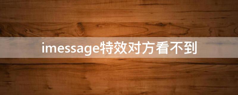 imessage特效对方看不到（imessage短信对方看不了特效）