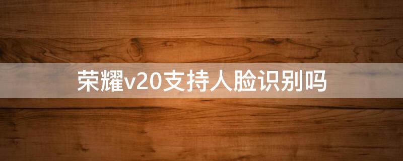 荣耀v20支持人脸识别吗（荣耀v40人脸识别）