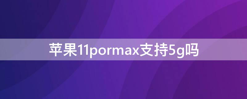 iPhone11pormax支持5g吗（苹果11por支持5g吗）