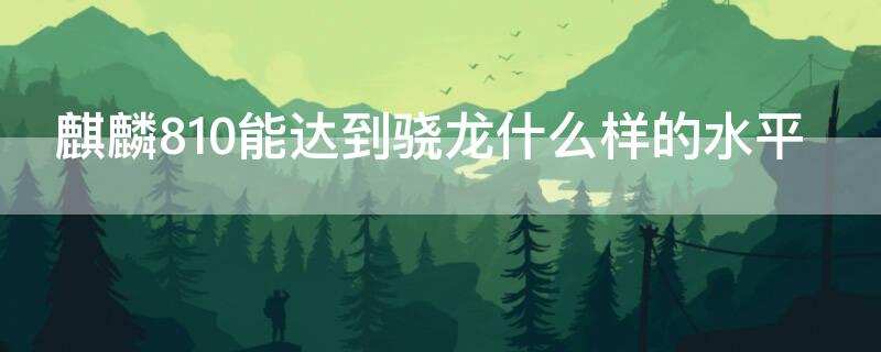 麒麟810能达到骁龙什么样的水平（麒麟810 相当于骁龙多少）