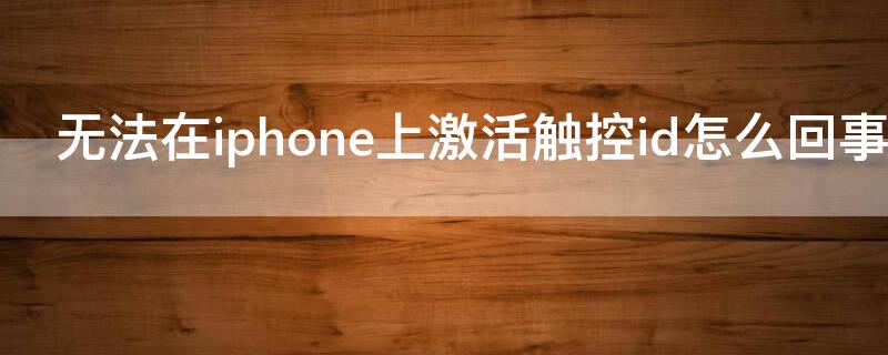 无法在iPhone上激活触控id怎么回事（触控id无法在此iphone上激活触控id是怎么回事）