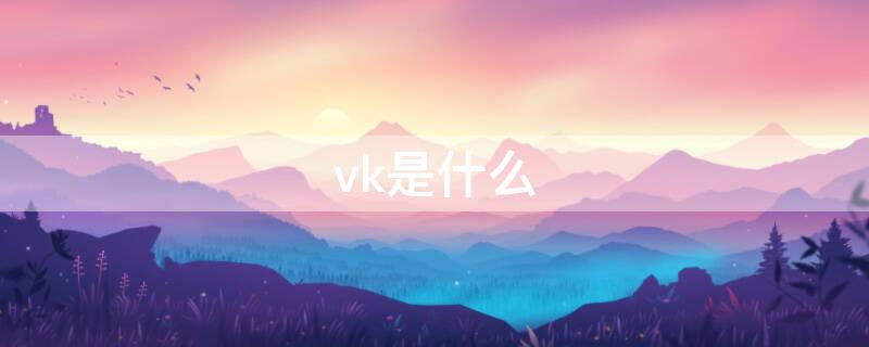 vk是什么 vk是什么药