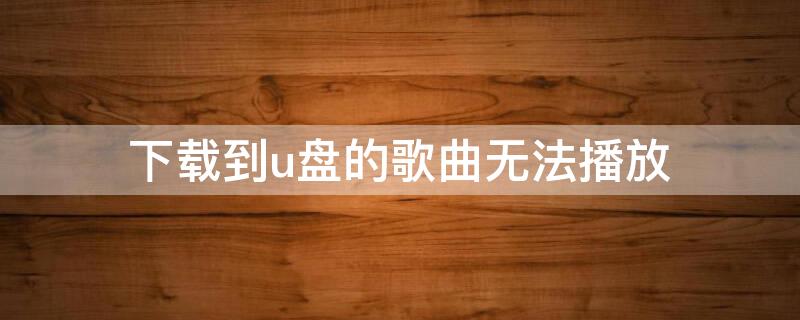 下载到u盘的歌曲无法播放（下载到u盘的歌曲无法播放怎么修改格式）