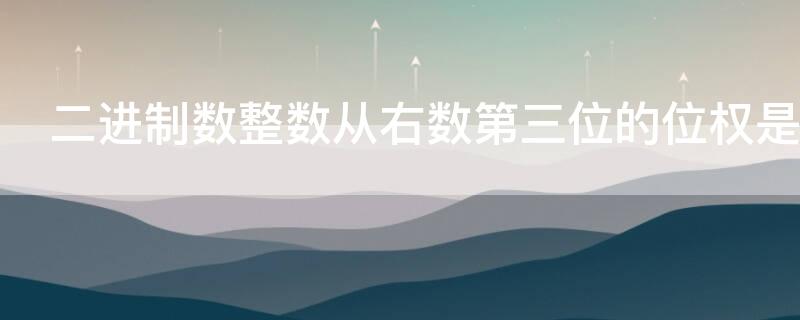 二进制数整数从右数第三位的位权是（二进制数整数从右数第三位的位权是多少）