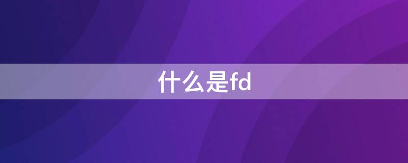 什么是fd（什么是fda国际认证）