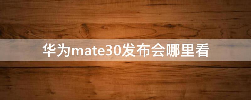 华为mate30发布会哪里看 华为mate30多会儿发布的