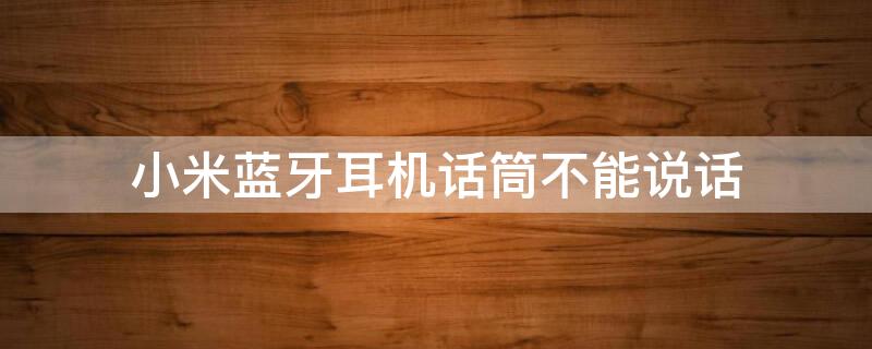 小米蓝牙耳机话筒不能说话（小米蓝牙耳机不能语音通话）