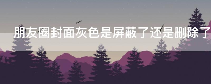 朋友圈封面灰色是屏蔽了还是删除了（朋友圈灰色封面是被删除了吗）