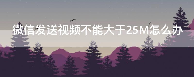 微信发送视频不能大于25M怎么办（微信上发送视频不能超过25兆怎么办）
