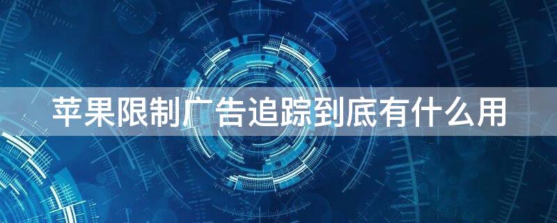 iPhone限制广告追踪到底有什么用 iphone限制广告跟踪有什么用