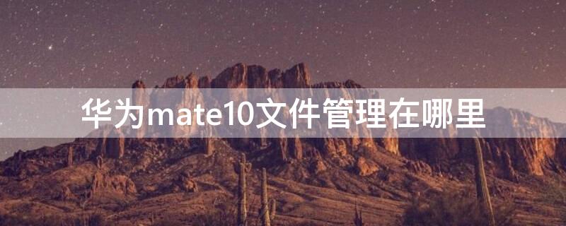 华为mate10文件管理在哪里（mate10的文件夹在哪里）