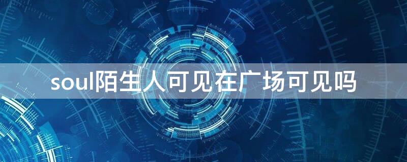 soul陌生人可见在广场可见吗 soul的陌生人可见和广场可见区别