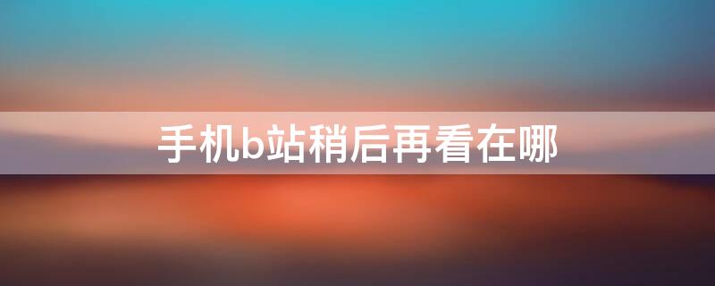 手机b站稍后再看在哪 手机b站稍后再看在哪看