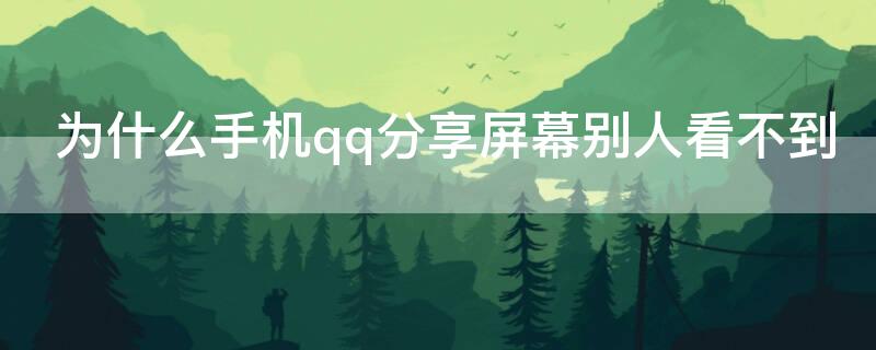 为什么手机qq分享屏幕别人看不到（qq分享屏幕看不到怎么办）