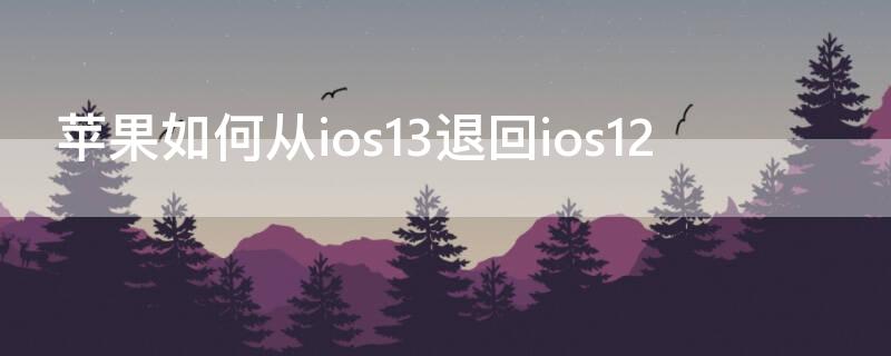 iPhone如何从ios13退回ios12 ios13怎么退回ios10