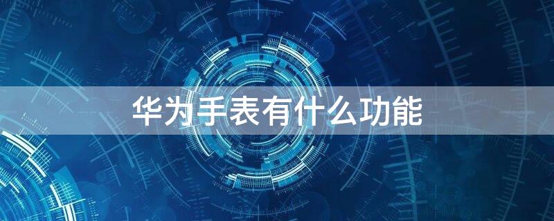 华为手表有什么功能（华为手表有什么功能?）