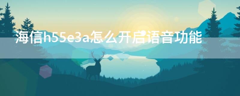 海信h55e3a怎么开启语音功能（海信65e3f的语音怎么用）