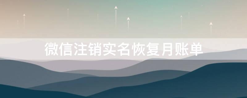 微信注销实名恢复月账单（微信注销实名恢复月账单怎么办）