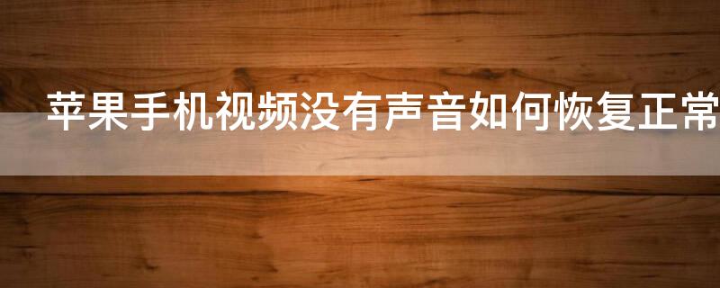 iPhone手机视频没有声音如何恢复正常 iphone手机视频没有声音如何恢复正常播放