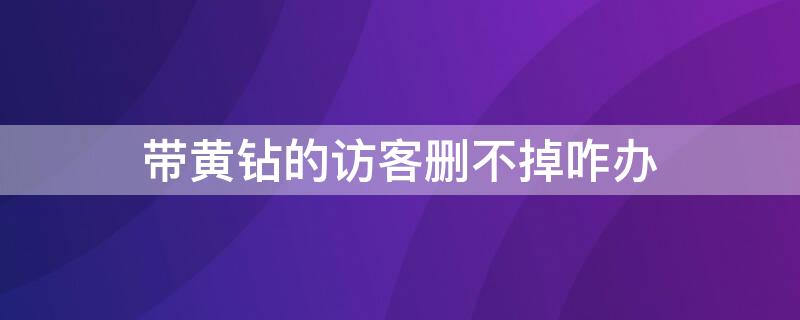 带黄钻的访客删不掉咋办（带黄钻的访客没有好友怎么删除）