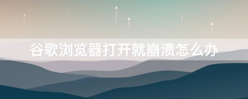 谷歌浏览器打开就崩溃怎么办 谷歌浏览器一打开就崩溃怎么办