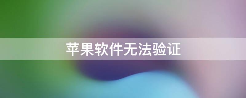 iPhone软件无法验证（iPhone软件无法验证其完整性）