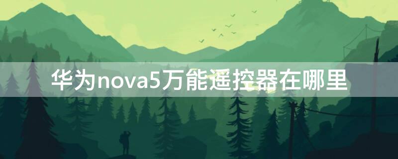 华为nova5万能遥控器在哪里（华为nova5万能遥控器在哪里找）