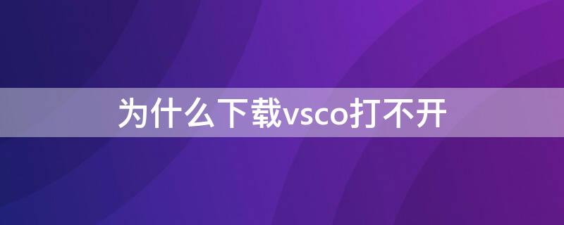 为什么下载vsco打不开 vsco怎么安装不了