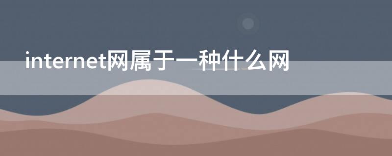 internet网属于一种什么网 internet网属于一种什么结构网