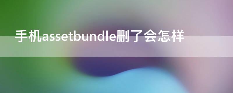 手机assetbundle删了会怎样（手机assetbundle能不能删除）