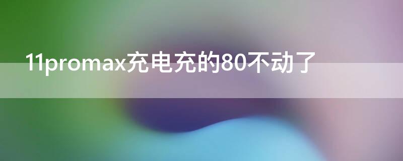 11promax充电充的80不动了（11promax充到80就不充了）